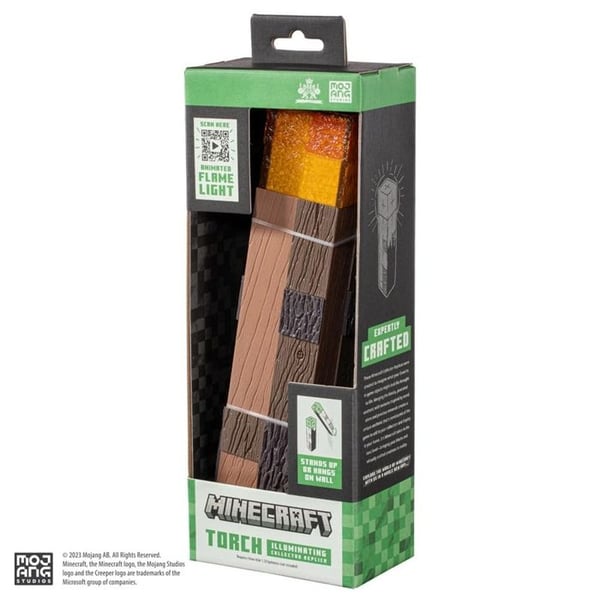Ficklampa - THE NOBLE COLLECTION - Minecraft Torch - Flimrande LED - 10" - Ålder 8