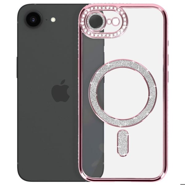 Magsafe-fodral - Diamant - iPhone 16e - Roséchampagne - Strass - Hållbar - Elegant