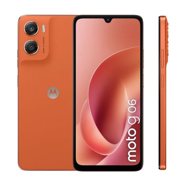Motorola Moto G06 Orange: Smartphone 256GB, 4GB RAM, Batteri 5200mAh, 50MP