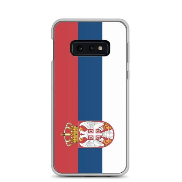 Mobilskal – Flagga för Serbien – Kompatibel med Samsung Galaxy S10e – Mjukt fodral – Slitstarkt och stöttåligt – Pixelforma