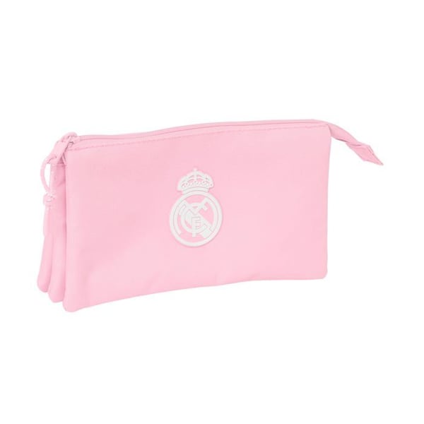 Trippel skolpenna - safta - 22x3x12 cm - Rosa - Slitstark polyester - Trippel dragkedja