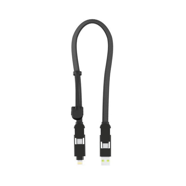 Ladeledning - ROLLING SQUARE - inCharge XL - 30CM - USB, USB-C, Lightning, Micro-USB - Sort