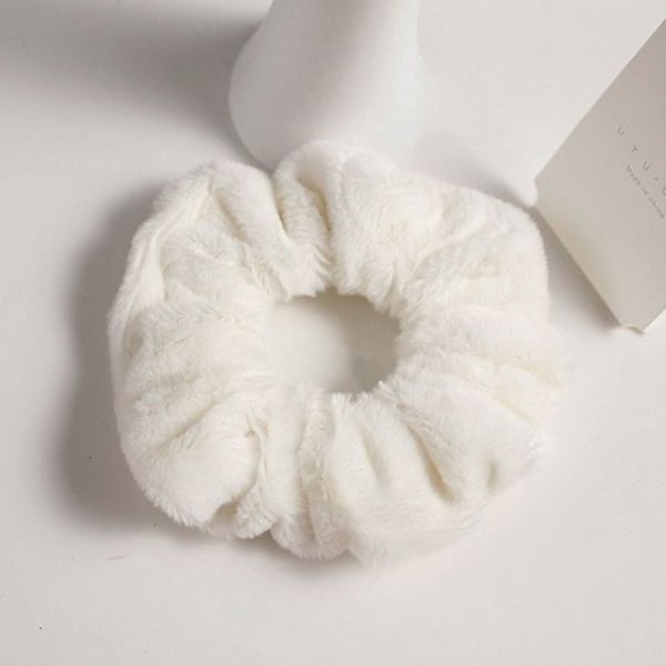 Chouchou - AVIZAR - Minky Fluffy - Vit - Mjuk - Håraccessoar