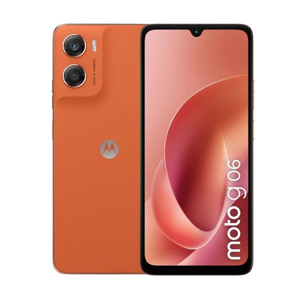 Motorola Moto G06 Orange: Smartphone 256GB, 4GB RAM, Batteri 5200mAh, 50MP