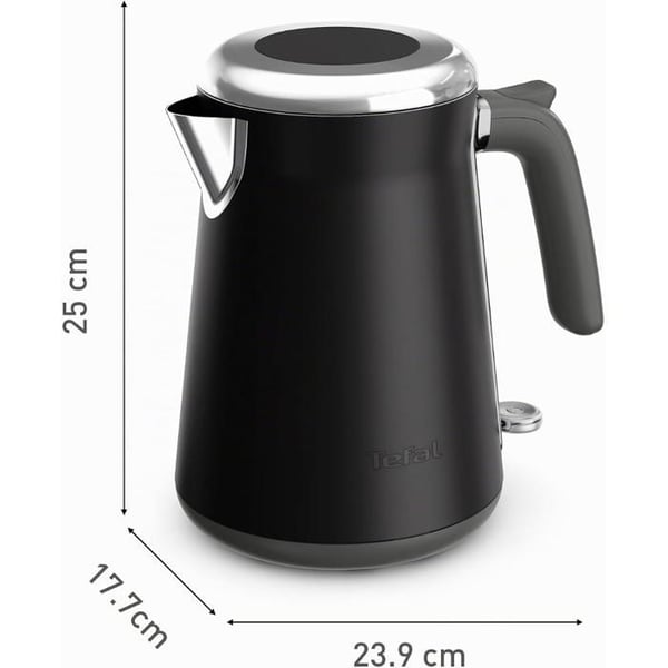 Elkedel - TEFAL - KI6668E0 - Rustfrit stål - 2400W - 1.7L - Sort