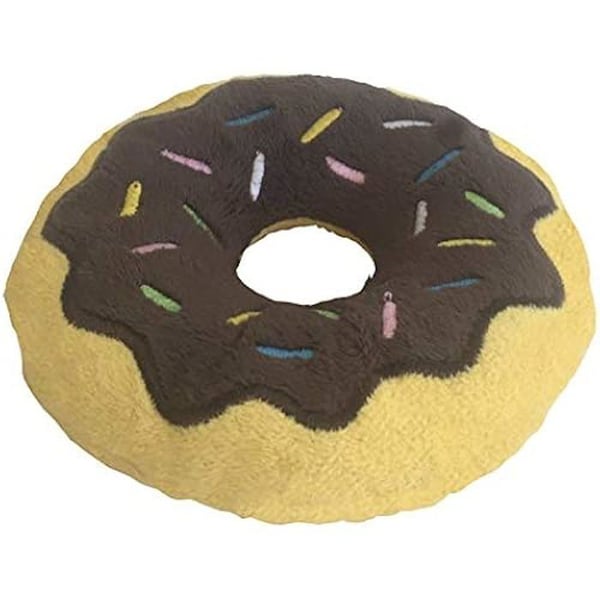 Hundleksak - GLORIA - Kramdjur i form av en donut - 14 cm - Choklad - Ljus ljud