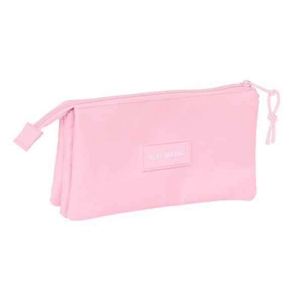 Trippel skolpenna - safta - 22x3x12 cm - Rosa - Slitstark polyester - Trippel dragkedja