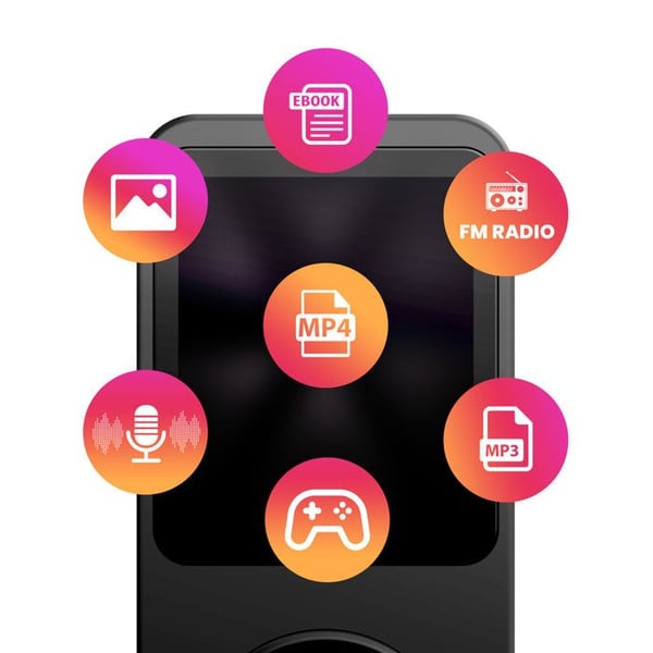 MP3-spelare - AVIZAR - Svart - Bluetooth - 128 Go - Färgskärm 1,8 tum