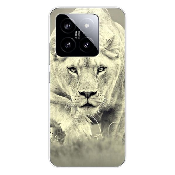 Tryckt silikonfodral som är kompatibelt med Xiaomi 14 Lioness