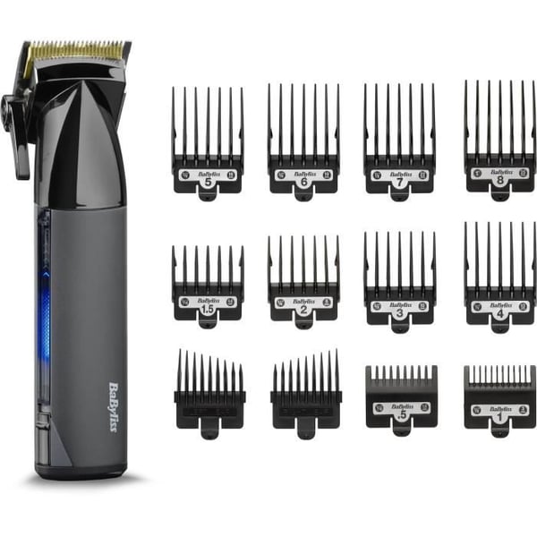 Hiustenleikkuukone - BaByliss - E991E - Super-X Metalli Sarja - Erikoisversio titaaniterillä 12 lisäosaa