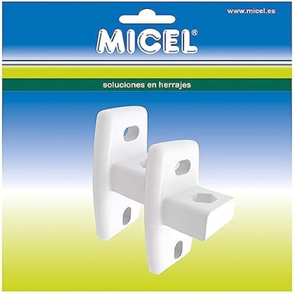 Väggfästen - MICEL - 92543 - Set om 2 - Aluminium - Vit - Enkel installation