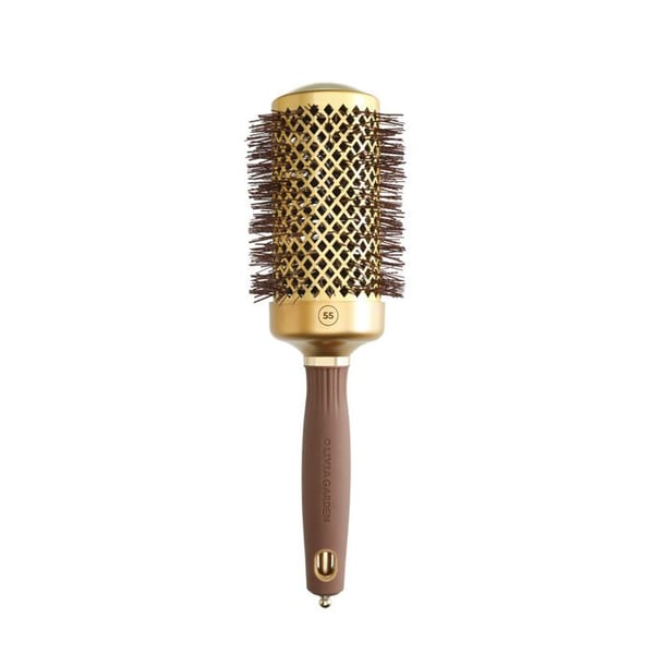 Brosse Brushing Ronde Expert Blowout Shine Vågiga Borst Guld&Brown 55mm Olivia Garden