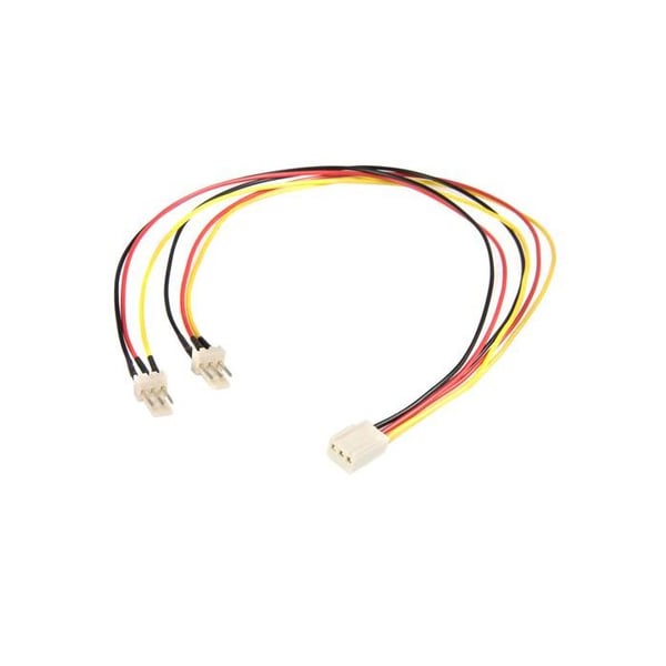 Y-strömkabel - STARTECH - 30 cm - 1x TX3 (F) till 2x TX3 (M) - Svart - Livstidsgaranti