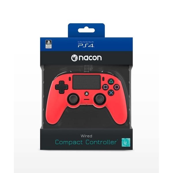 Spelkontroll - Nacon - Gaming Illuminated Compact Controller - Röd - Trådbunden - PS4