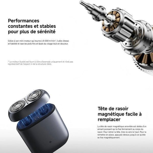 XIAOMI S200 Hopea - Sähkökäyttöinen partakone - 60 min käyttöaika - Vesitiivis ja huuhdeltava - Type-C-lataus - Kompakti muoto