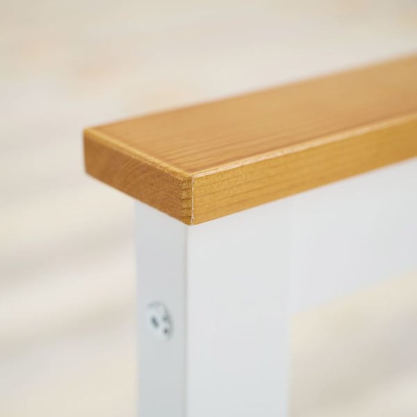 Sängram futon dubbel 140x200 vit trä