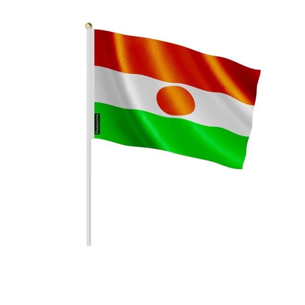 Mini Nigerflagga – 14 x 21 cm – Att Hålla i Handen – Polyester – 1 styck – Pixelforma