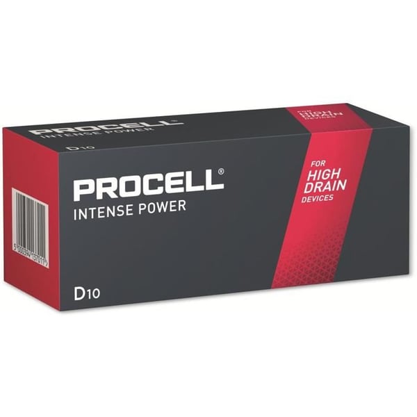 Procell Alkaline Intense Power D, 1,5V, batteri 10 stycken, D Mono