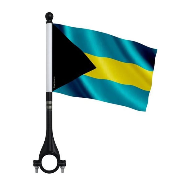 Bahamas Cykelflagga i Polyester – 14 x 21 cm – Cykling Flagga – 10 stycken