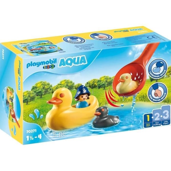 PLAYMOBIL 1.2.3 konstruktionsspel - Ankafamilj och barn - Från 18 månader