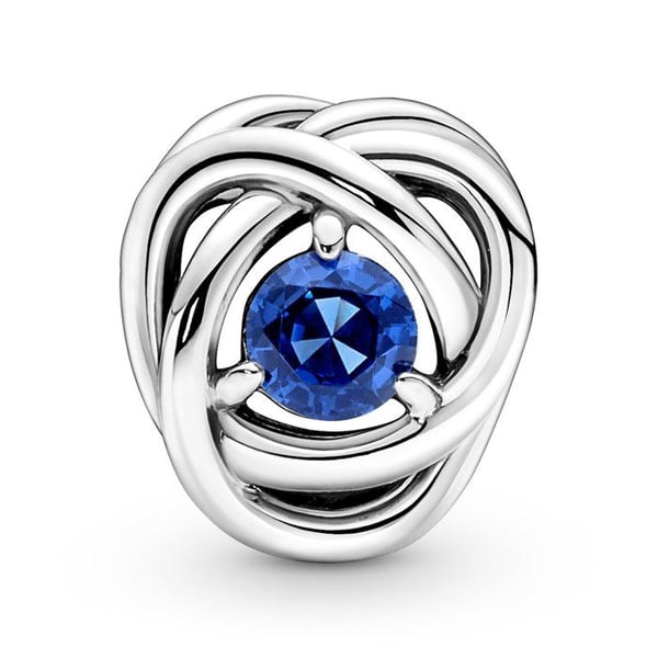 Hänge - PANDORA - 790065C07 - 925/1000 Silver - Blå Kristall - Elegant
