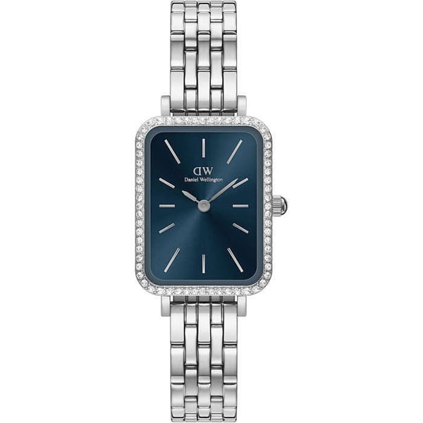 Ur - DANIEL WELLINGTON - Quadro LUMINE BEZEL - Blå urskive - Firkantet kasse - Rustfrit stål