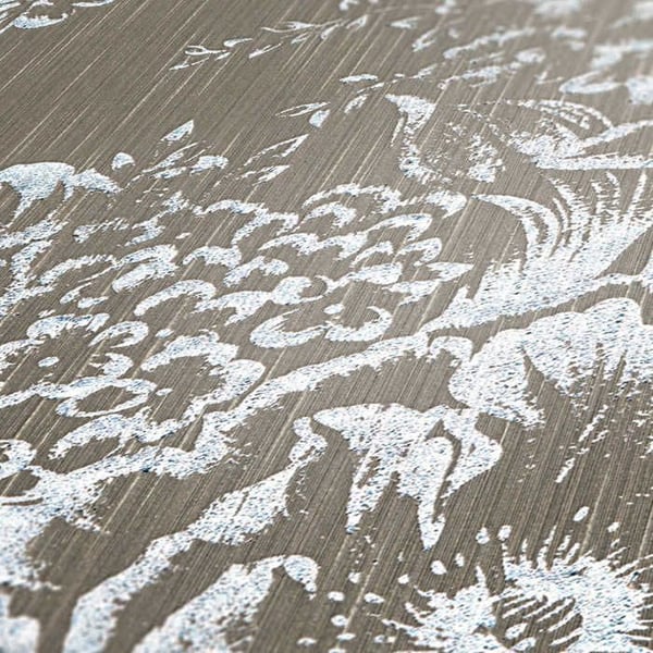 Tapet Blommor M1-No.2166 Non-woven tapet Silver Brun Floral Abstrakt