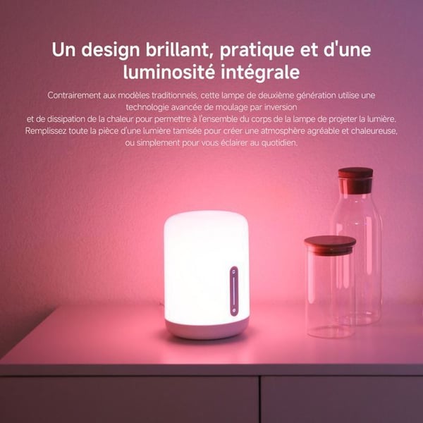Xiaomi Mi Bedside Lamp 2 med röststyrning och justerbar ljusstyrka - fransk version