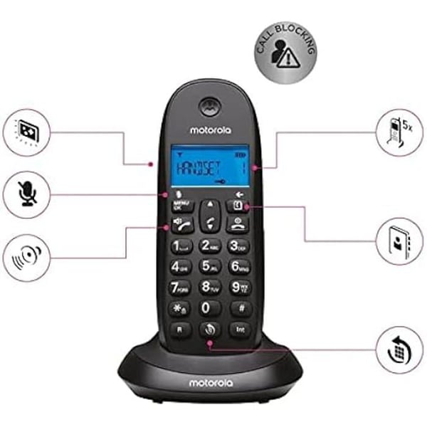 Trådlös telefon - MOTOROLA - C1001 CB+ - DECT - Svart