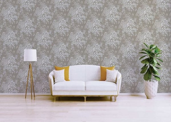 Tapet Blommor M1-No.2166 Non-woven tapet Silver Brun Floral Abstrakt