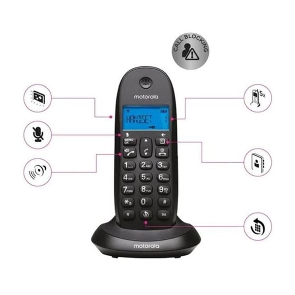 Trådlös telefon - MOTOROLA - C1001 CB+ - DECT - Svart