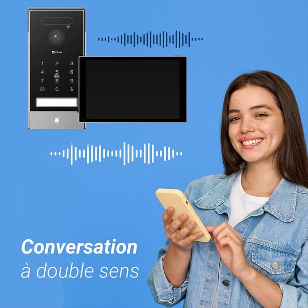 Visiophone - EZVIZ - HP7 PRO 4K - 2 ledninger - 8 tommer touchskærm