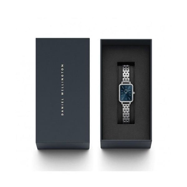 Ur - DANIEL WELLINGTON - Quadro LUMINE BEZEL - Blå urskive - Firkantet kasse - Rustfrit stål