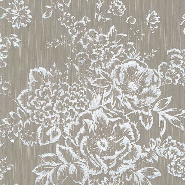 Tapet Blommor M1-No.2166 Non-woven tapet Silver Brun Floral Abstrakt
