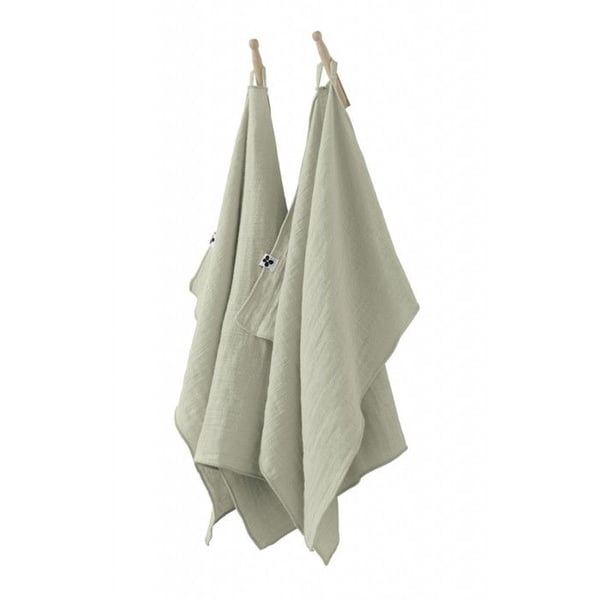 Set med 2 "Gaïa" handdukar 50 x 70 cm "Cotton Gauze" - Gaïa Water Green
