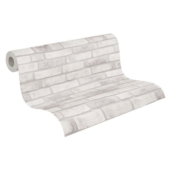 Non-woven tapeter - vit - stenimitation - Mönstrade tapeter - Elements II - A.S Création