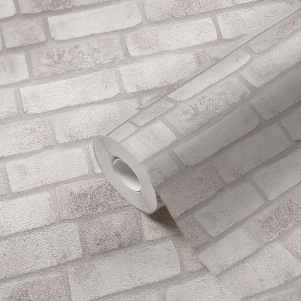 Non-woven tapeter - vit - stenimitation - Mönstrade tapeter - Elements II - A.S Création