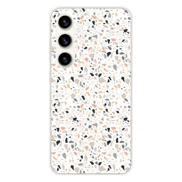 Tryckt silikonfodral som är kompatibelt med Samsung Galaxy S23 FE Terrazzo färg