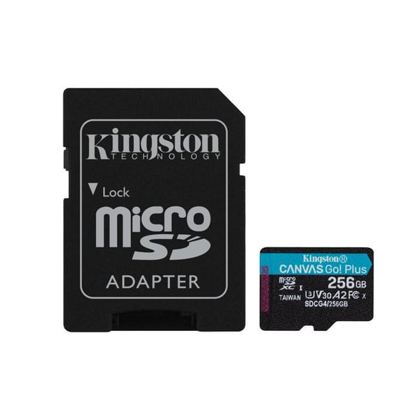 Minneskort Micro SDXC - Kingston - Canvas Go Plus - 256 Go - U3, V30, A2 - 200MB/s, 160MB/s