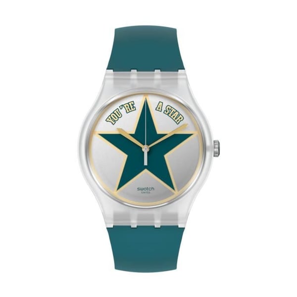 Klocka - SWATCH - STAR DAD Originals New Gent - 41mm - Kvarts - Grågrön silikon