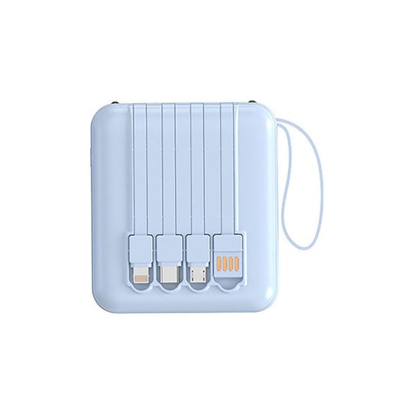 PowerBank 10000mAh - AVIZAR - Kompakt Blå - 20W - LED-skärm - Inbyggd Lampa