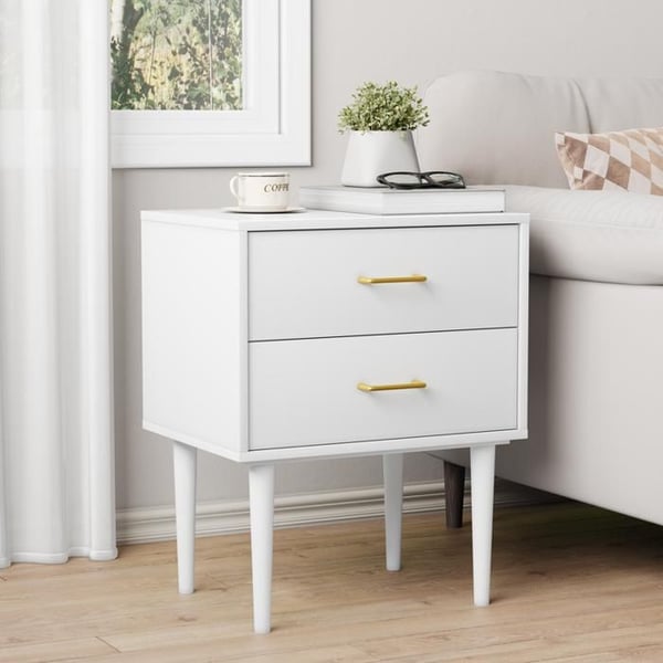Natbord - MUVOE - Moderne - 2 skuffer - MDF - Massivt træ ben