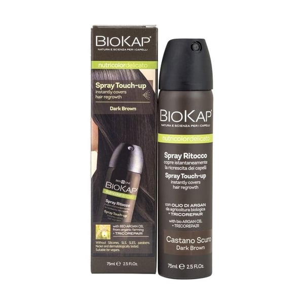 Spray touch-up - BIOKAP - Mörk kastanj - 75 ml - Alla hårtyper - Unisex