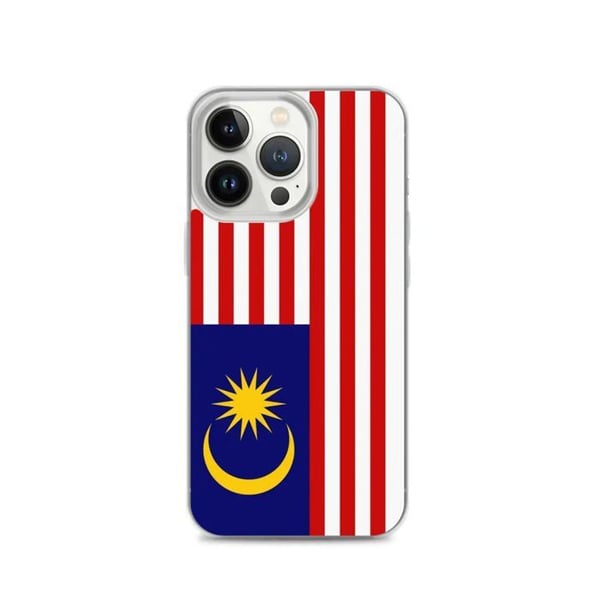 Telefonbreda – Malaysias flagga – Kompatibel med iPhone 13 Pro – Mjukfodral – Resistenta och stötsäkra - Silikon - Pixelforma