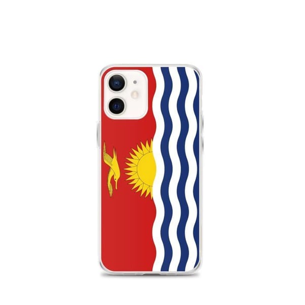 Telefonfodral – Kiribati-flagga – Kompatibel med iPhone 12 mini – Mjukt skal – Slittåligt och stötresistent - Silikon - Pixelforma