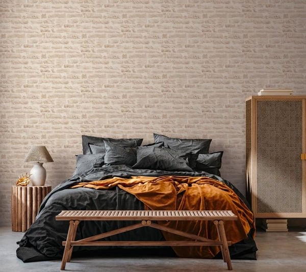Non-woven tapeter - beige - stenimitation - Mönstrade tapeter - Elements II - A.S Création