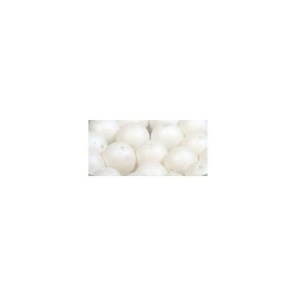 Silk-Bead Glaspärla, 8mm Låda 18 stycken, vit