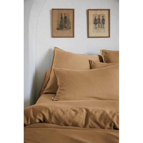 Drap housse "Lysandre" alla dimensioner "Lyocel" med fjärilseffekt - Lysandre Camel - 180 x 200 cm med 30 cm hörn