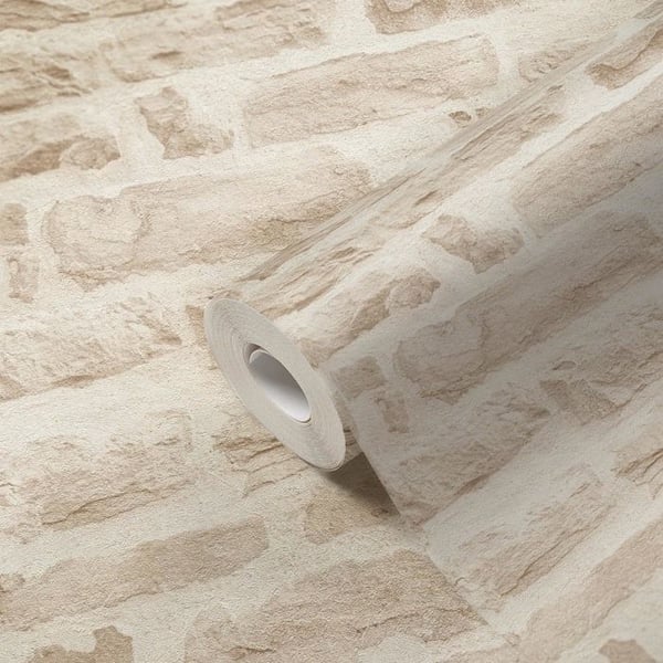 Non-woven tapeter - beige - stenimitation - Mönstrade tapeter - Elements II - A.S Création