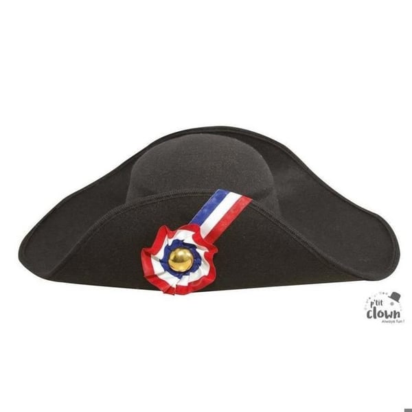 Déguisement - PTIT CLOWN - Napoleons tricornhatt för vuxna imitation ull - Svart - Kvinna - Inuti